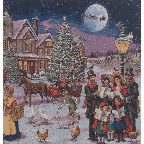 Carolers  Wall Tapestry Stretched