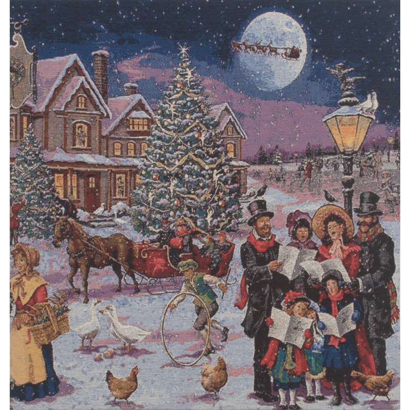Carolers Stretched Wall Tapestry
