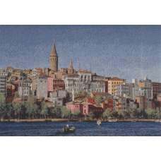 City by the Sea Stretched Wall Tapestry
