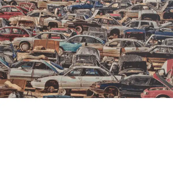 The Car Junkyard  Wall Tapestry Stretched
