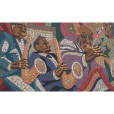 Jazz Band Stretched Wall Tapestry