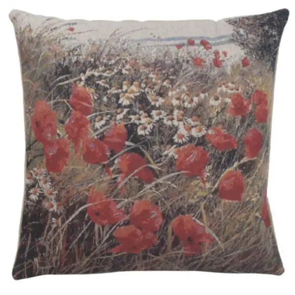 Wild Flowers In Bloom Couch Pillow - 16 in. x 16 in. Cotton/Viscose/Polyester by Alessia Cara