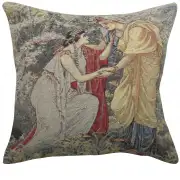 Demeter And Persephone Couch Pillow - 16 in. x 16 in. Cotton/Viscose/Polyester by Charlotte Home Furnishings Inc