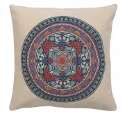 Lotus Mandala Couch Pillow - 16 in. x 16 in. Cotton/Viscose/Polyester by Charlotte Home Furnishings Inc