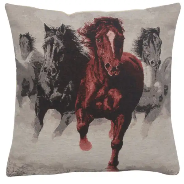 Wild Horses III Decorative Floor Pillow Cushion Cover