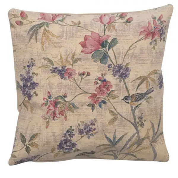 Delicate Flowers Decorative Floor Pillow Cushion Cover
