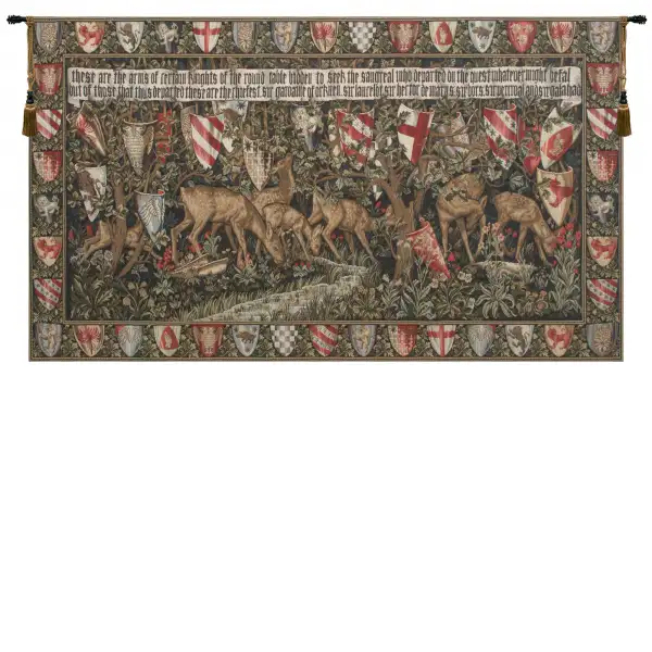 Charlotte Home Furnishing Inc. Belgium Tapestry - 46 in. x 26 in. Edward Burne Jones | Verdure With Reindeer I